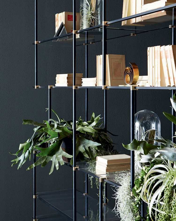 storage shelves glass and metal home furniture