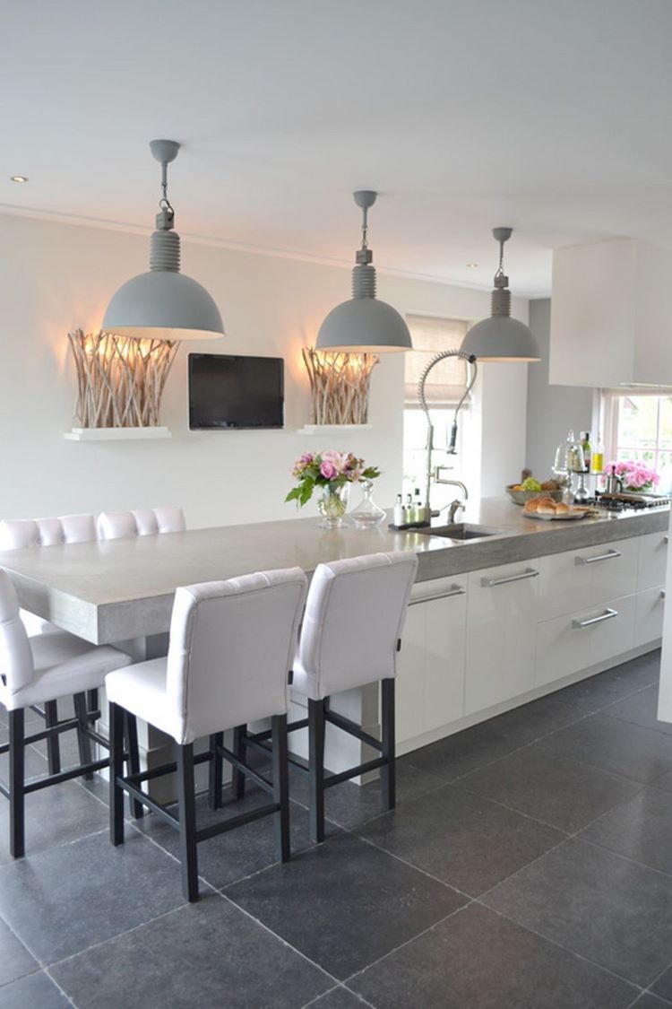 stylish modern kitchen island with table extension