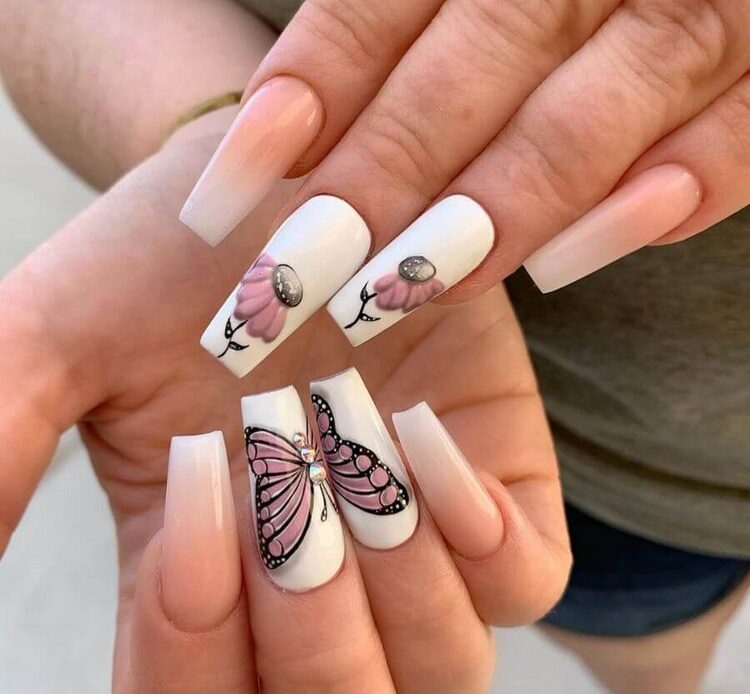 Acrylic-Nail-Summer-2020-Butterfly-Nails