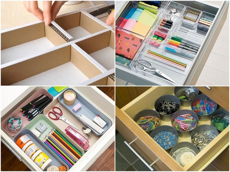 DIY home office drawer organization creative ideas
