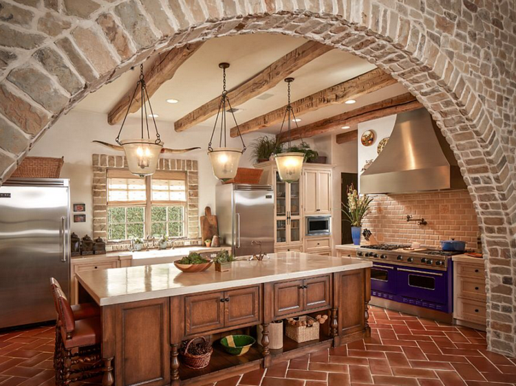 Gorgeous Spanish style kitchen beautiful arch and flooring