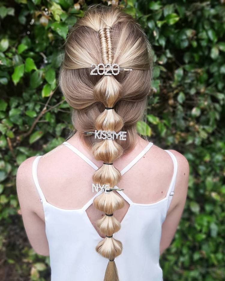 Hair accessories trends hairstyles with clips for long hair bubble braids