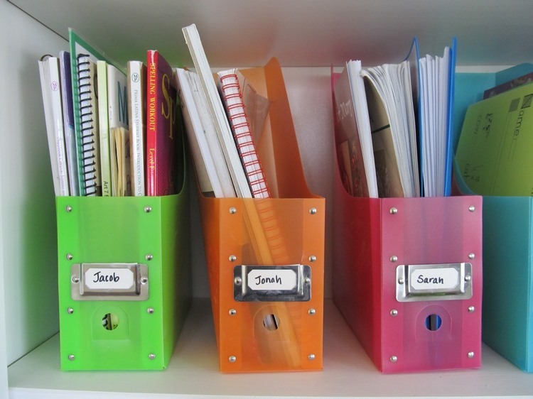 How to organize kids schoolroom and keep it clean color coding ideas
