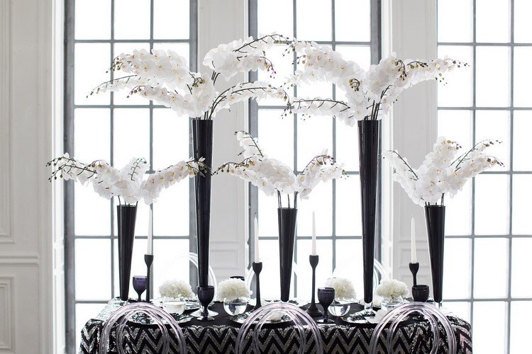 awesome table decoration black and white wedding theme