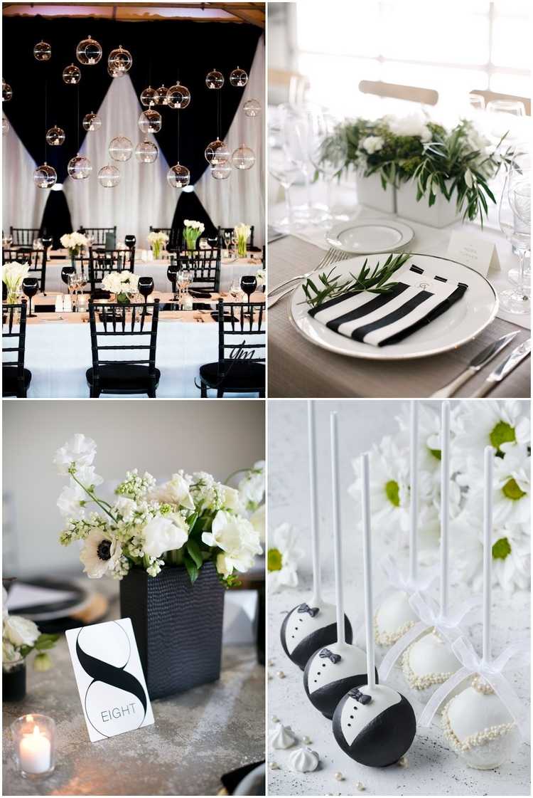 black and white wedding ideas style theme decor