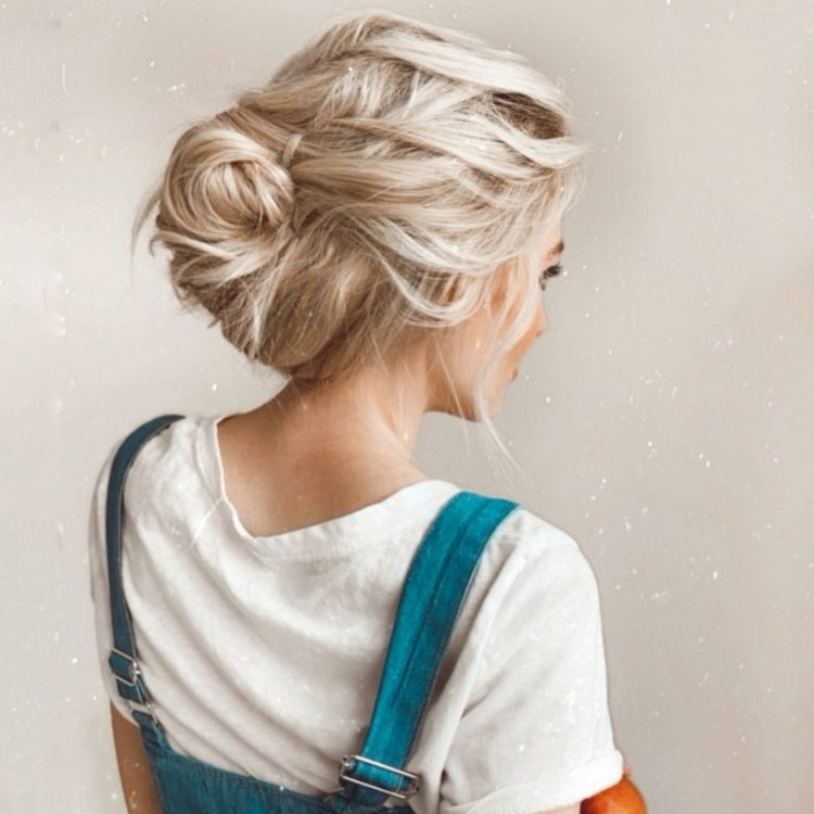casual hairstyle for long hair French twist updo