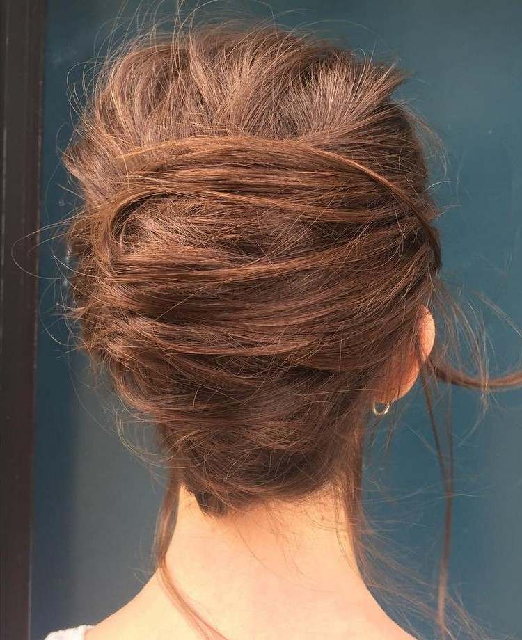 easy hairstyle for medium long hair DIY updo ideas