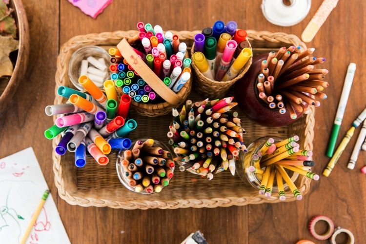 homeschool organization ideas baskets boxes and bins