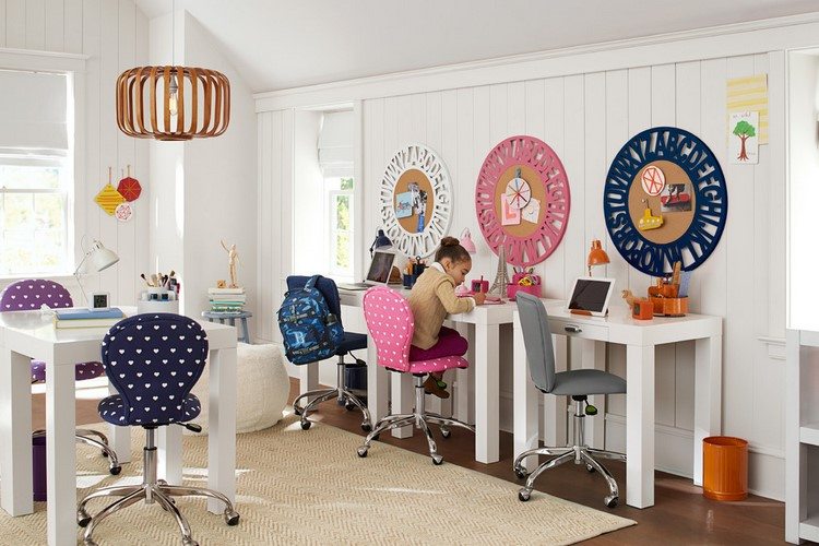 homeschool room ideas for siblings table chairs wall decoration