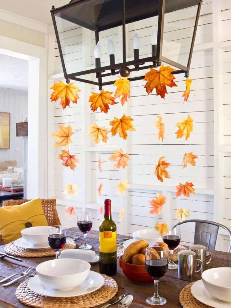 quick and easy fall decorations garlands from leaves