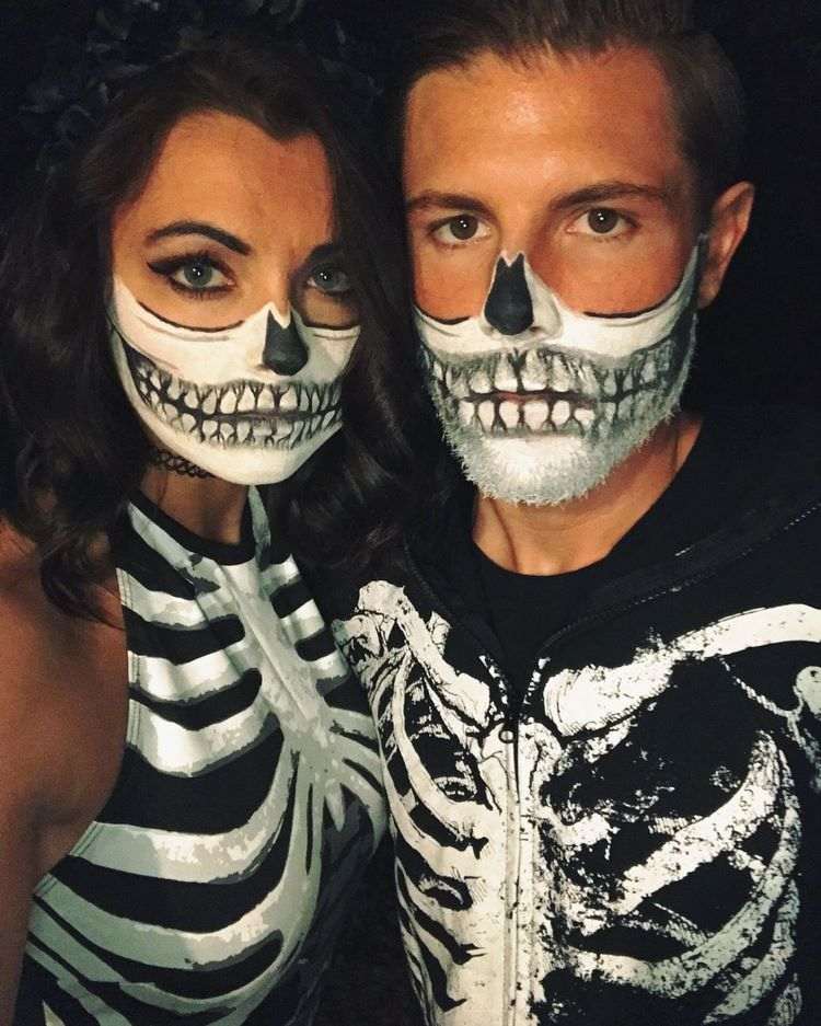 skeletons makeup and costumes for couple