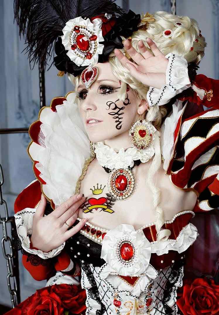 steampunk queen of hearts makeup and costume