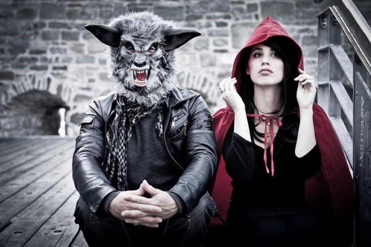 unique couple halloween costumes Little Red Riding Hood and the Wolf