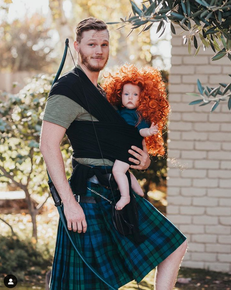 Baby carrier costume ideas for Halloween Brave