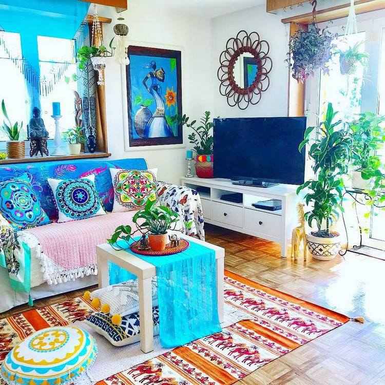 Bohemian style home decor ideas color palette tips