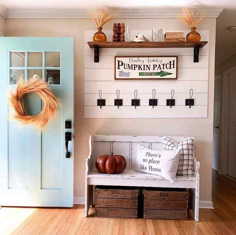 DIY fall decor front door wreath entryway ideas
