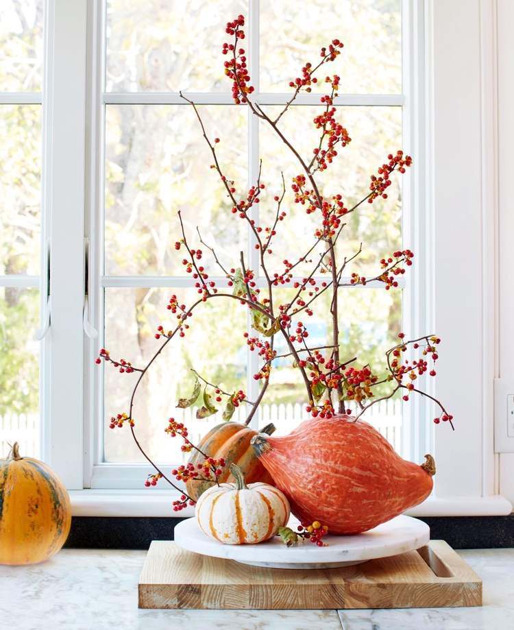 DIY fall decoration with natural materials