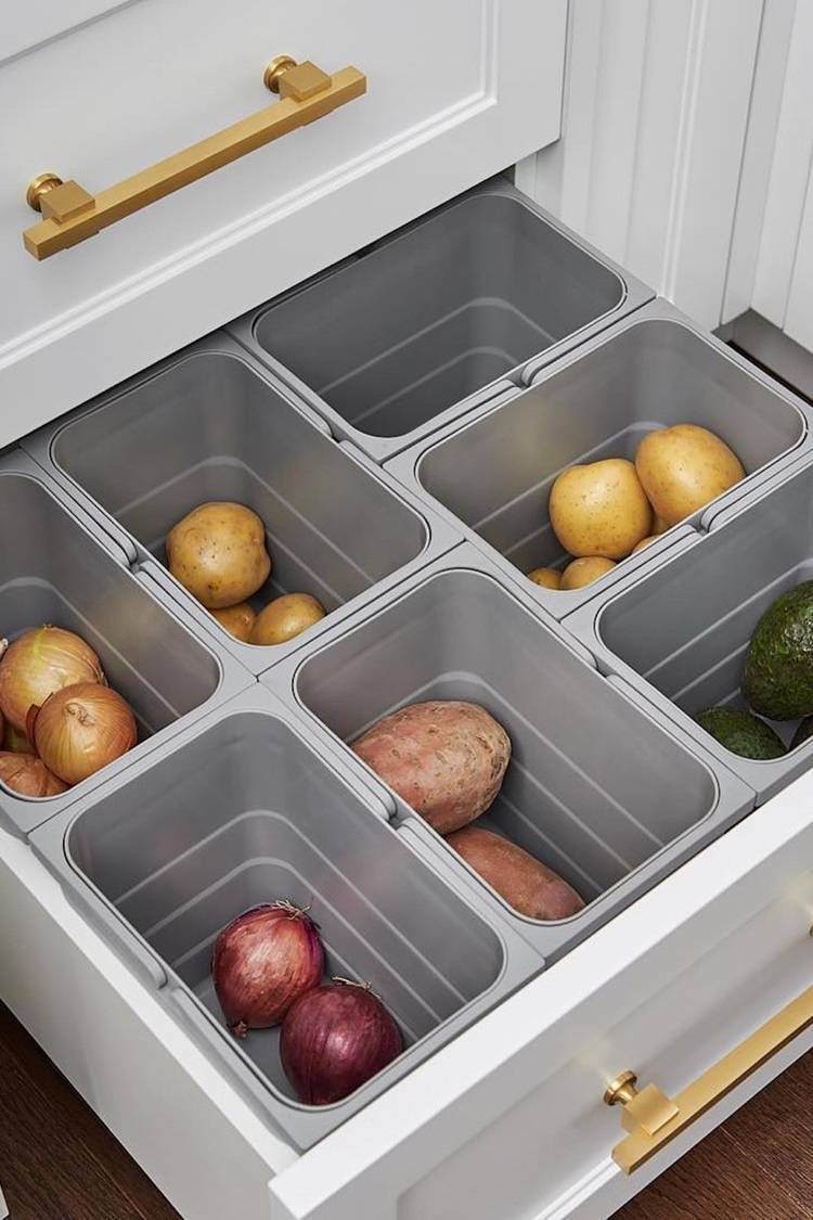 Order in large kitchen drawer organization ideas