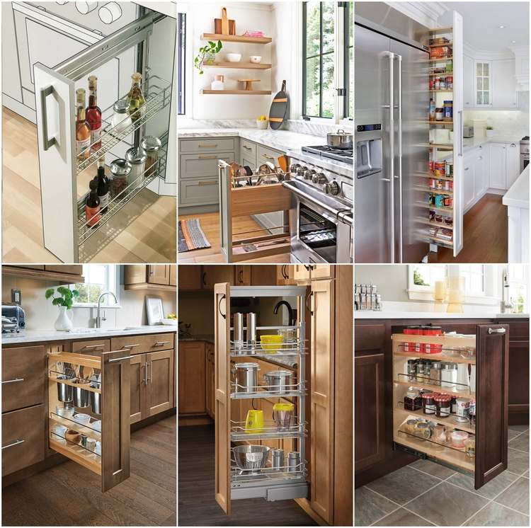 Pull out cabinets are versatile organizers