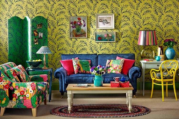 bohemian style in home interior living room design ideas