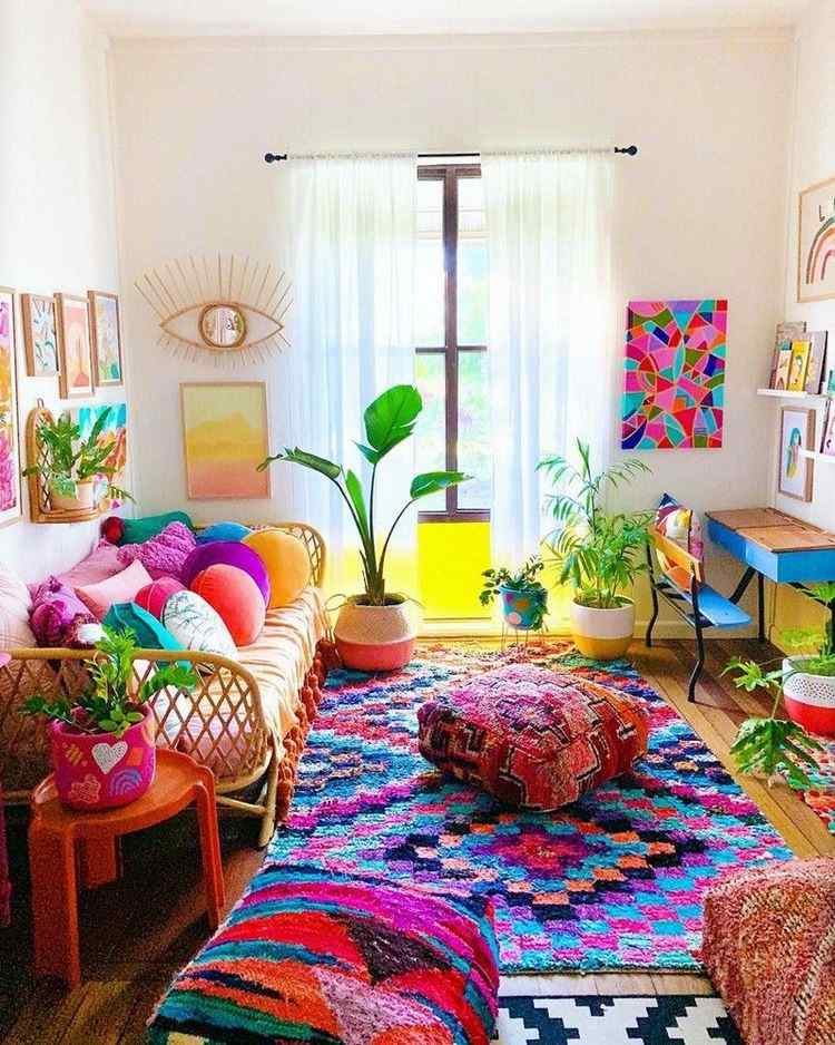 boho living room design ideas how to mix colors patterns and textures