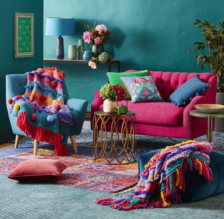 Red Boho Living Room