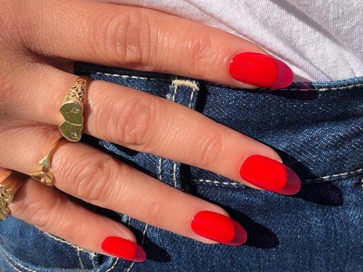 classic red jelly nails summer manicure ideas