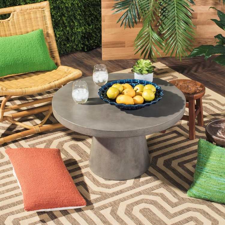 durable garden and patio furniture round concrete outdoor coffee table