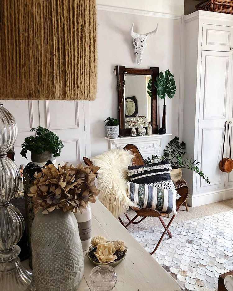 eclectic bohemian style in home interiors natural colors