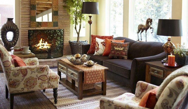fall decor for living room throw pillows ideas
