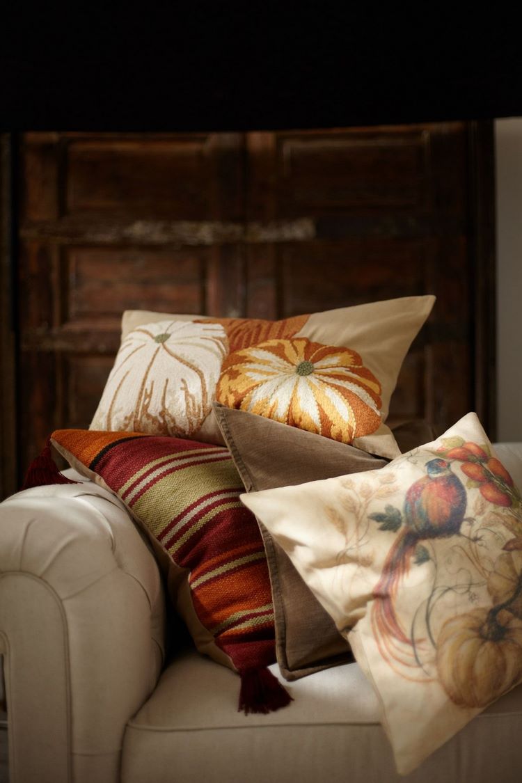 fall themed pillows add coziness to your home interior
