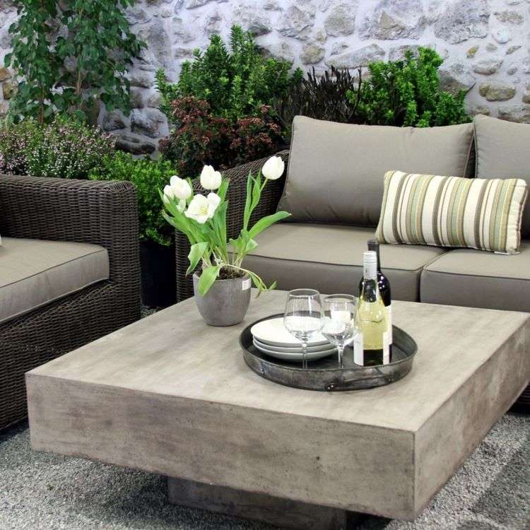garden lounge furniture ideas concrete table sofas