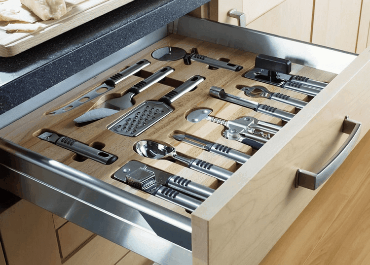 modern kitchen organization systems for drawers