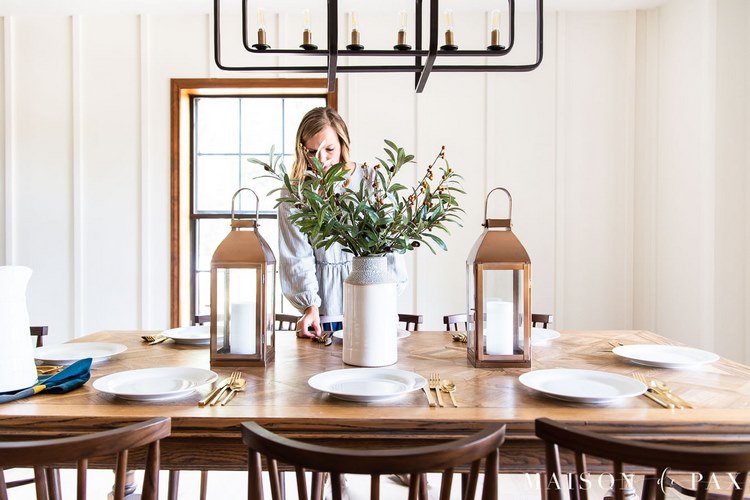 easy DIY modern farmhouse dining room fall decor ideas