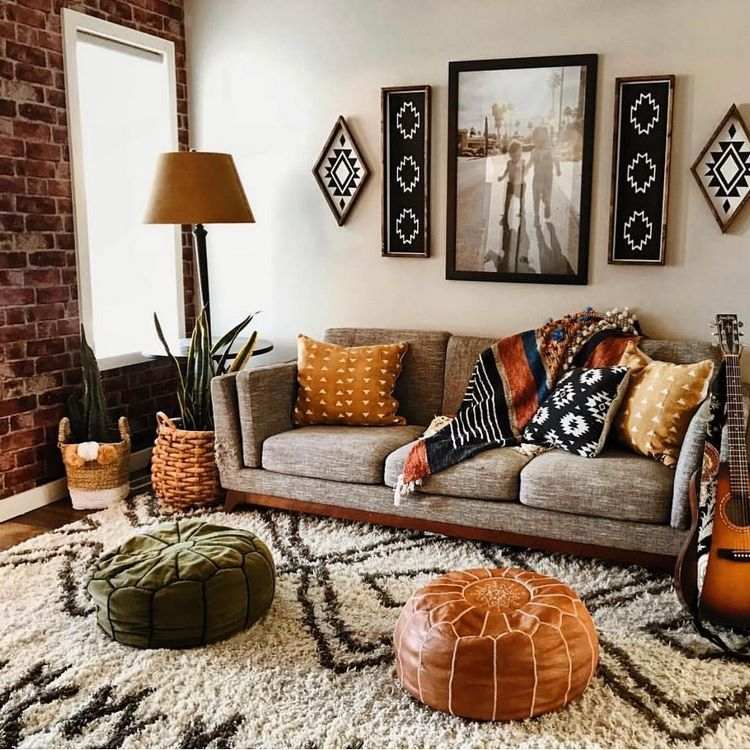 40 Outstanding Boho Chic Living Room Decor Ideas In Natural Colors - Boho Chic Wall Decor Ideas