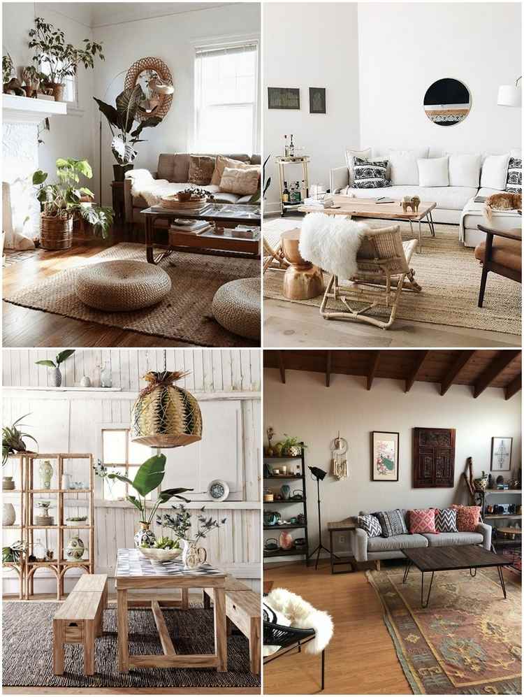 stylish modern boho chic living room designs in natural colors