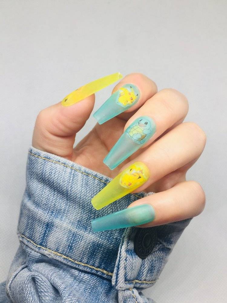 summer nail art trends long manicure ideas