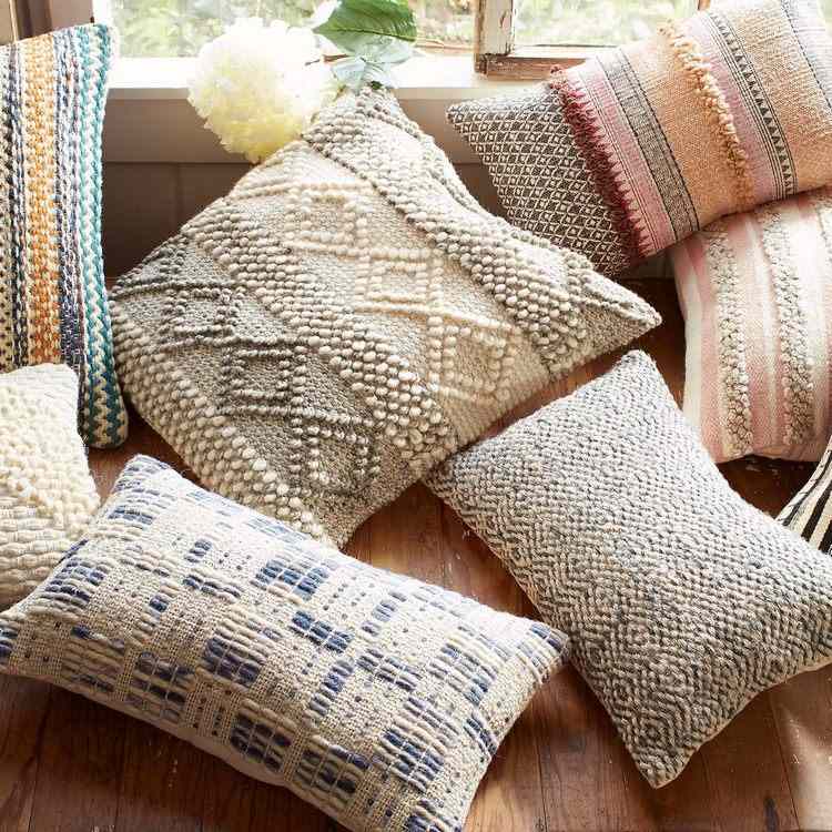throw pillows for fall decor add texture to the interior