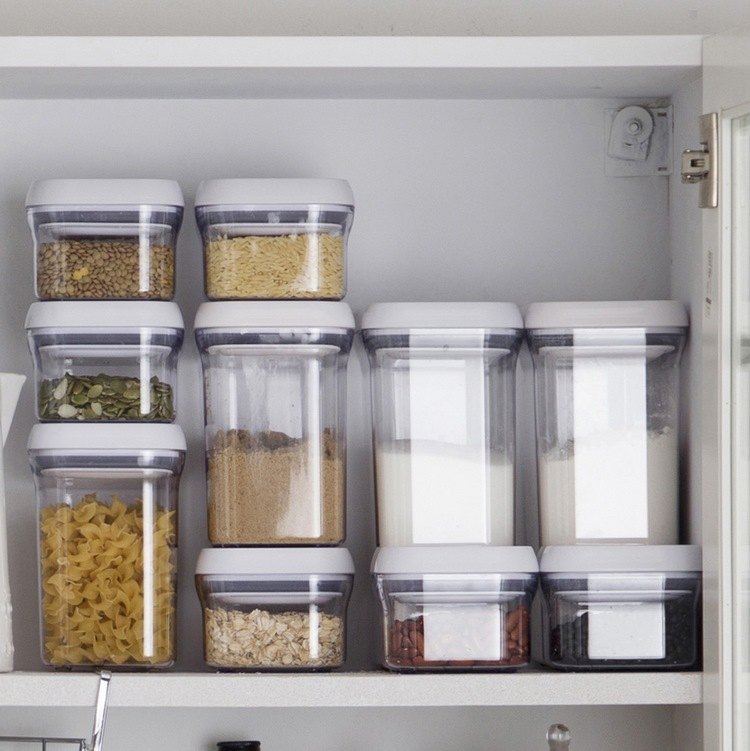 transparent plastic containers kitchen cabinet organization ideas