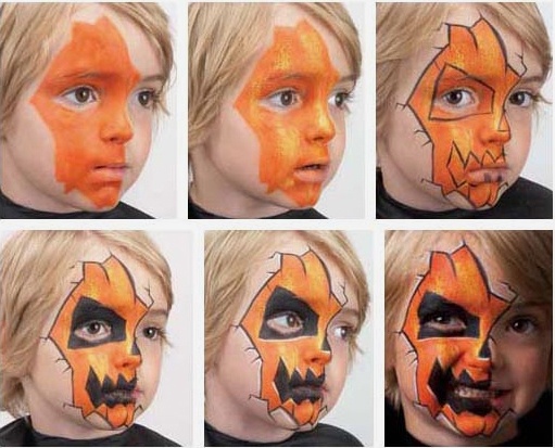 DIY Halloween kids makeup ideas step by step