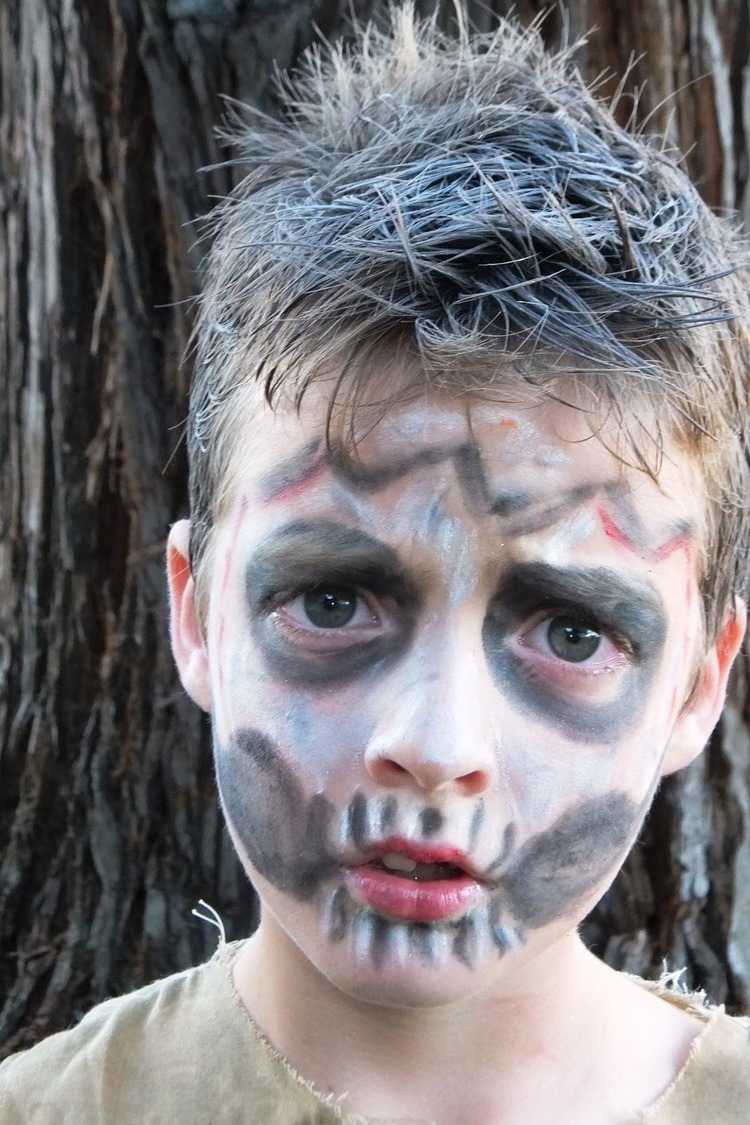 DIY Zombie Face Makeup ideas for kids