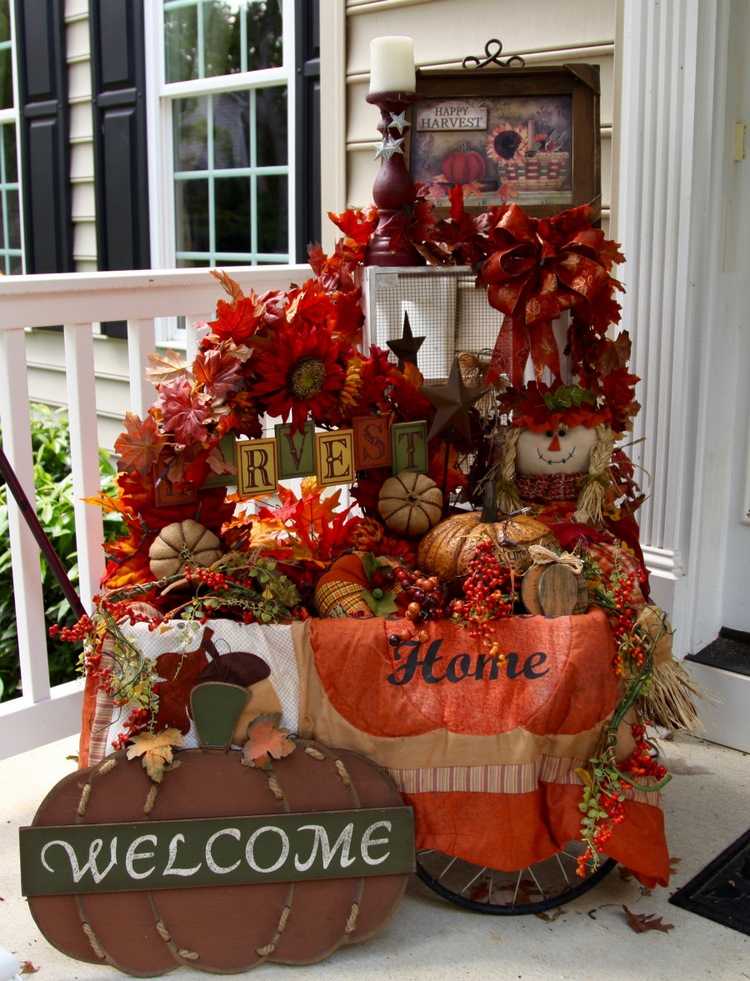 porch decorating ideas DIY fall composition