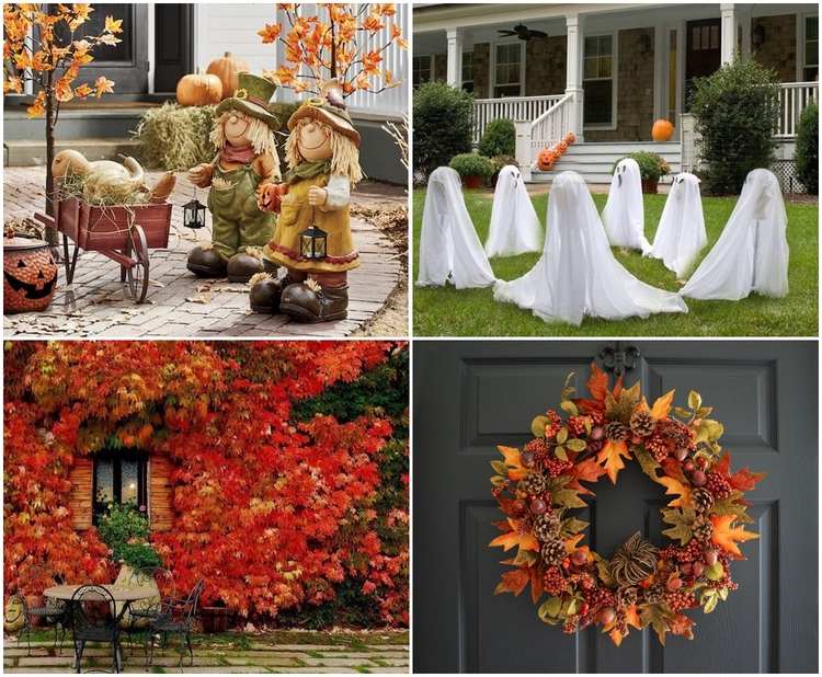 Fall holidays Thanksgiving Halloween outdoor decorating ideas