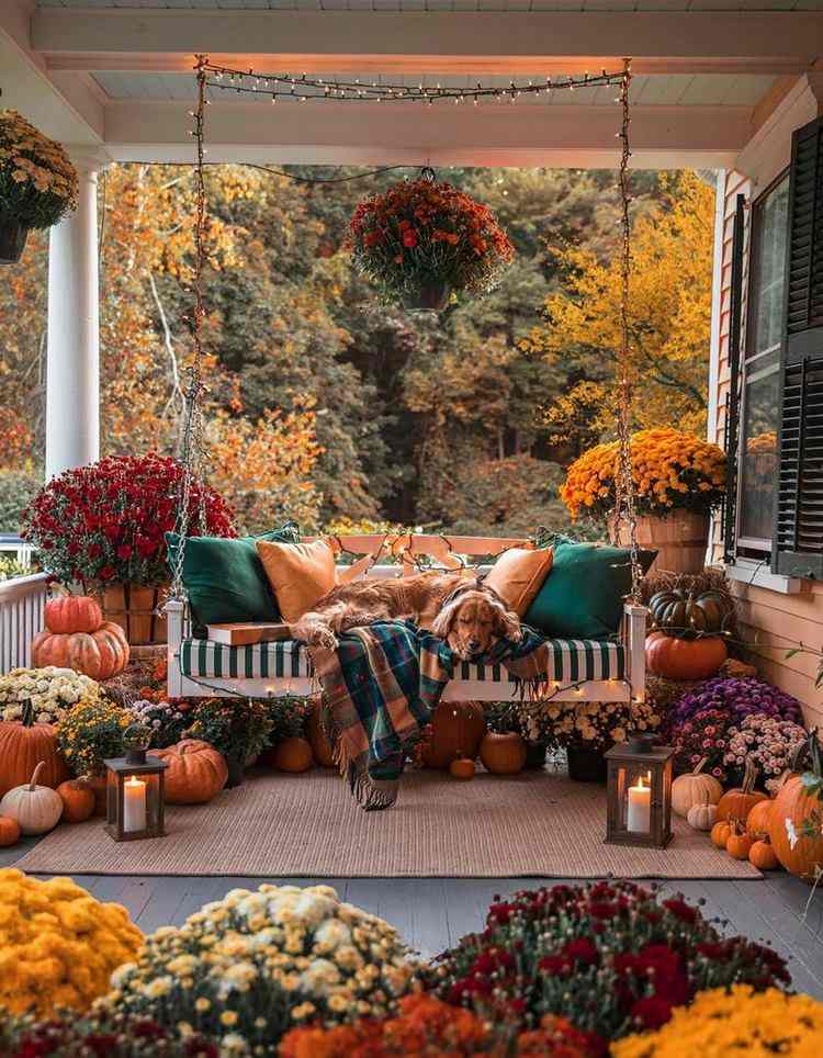 amazing fall decor ideas for your front porch flowers pumpkins lanterns