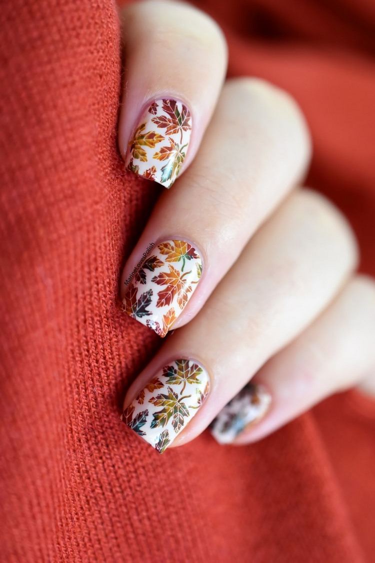 autumn leaves nail art ideas fall manicure