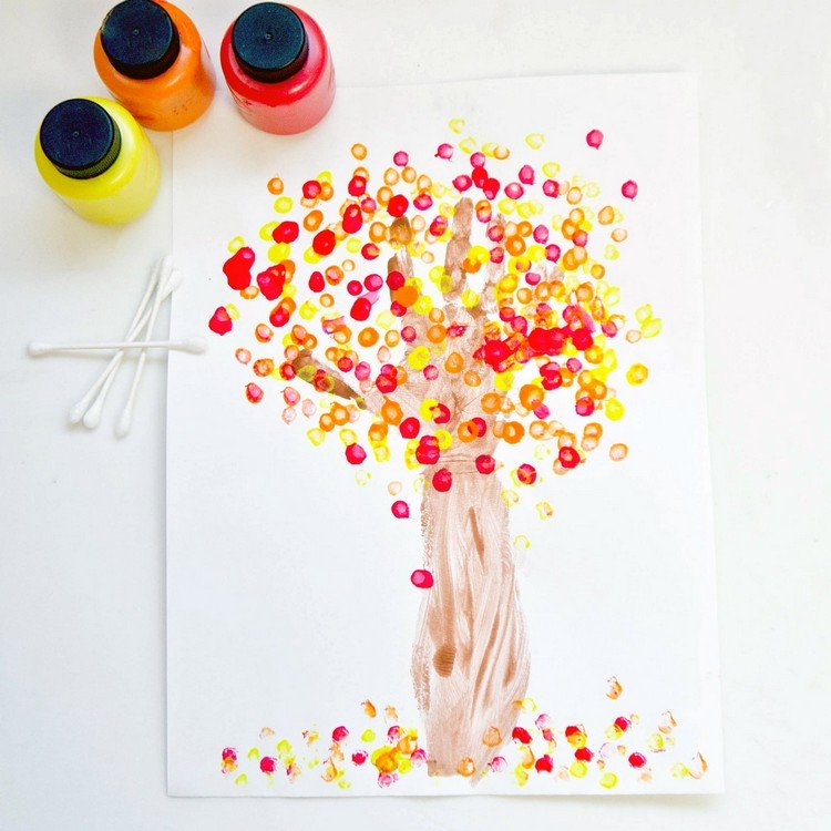 autumn tree kids crafts painting creativity project