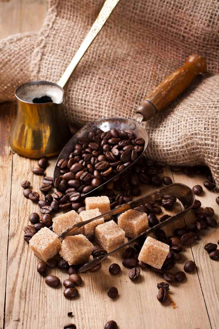brown sugar and coffee beans