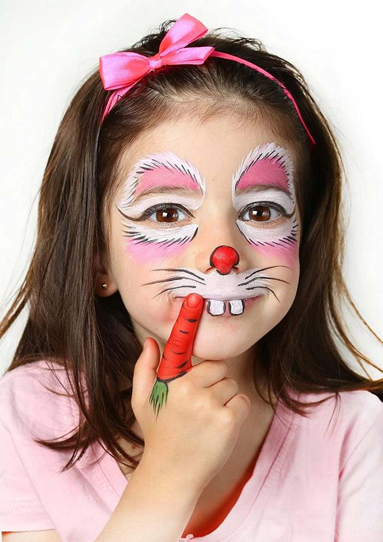 cute Halloween makeup for girls rabbit face painting