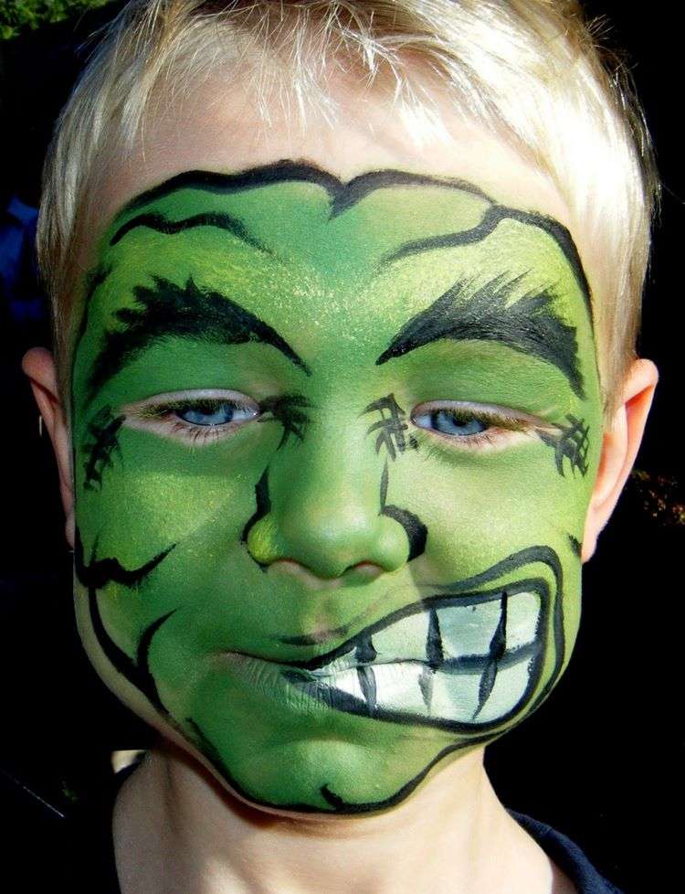 face paint ideas for Halloween Hulk makep
