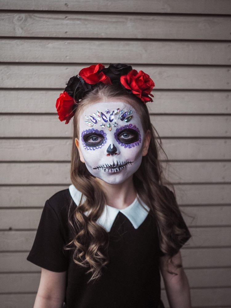 Halloween face paint ideas for kids sugar skull makeup